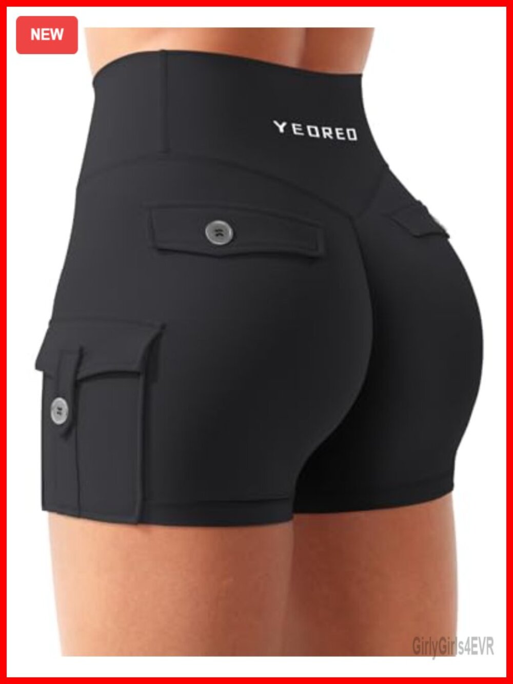 YEOREO CoreFlex Workout Shorts High Rise Cargo Pockets Gym Athletic